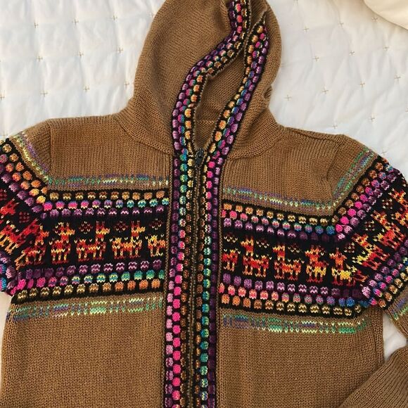 Alpaca knit, cardigans hoodie size small from Peru - Picture 3 of 10